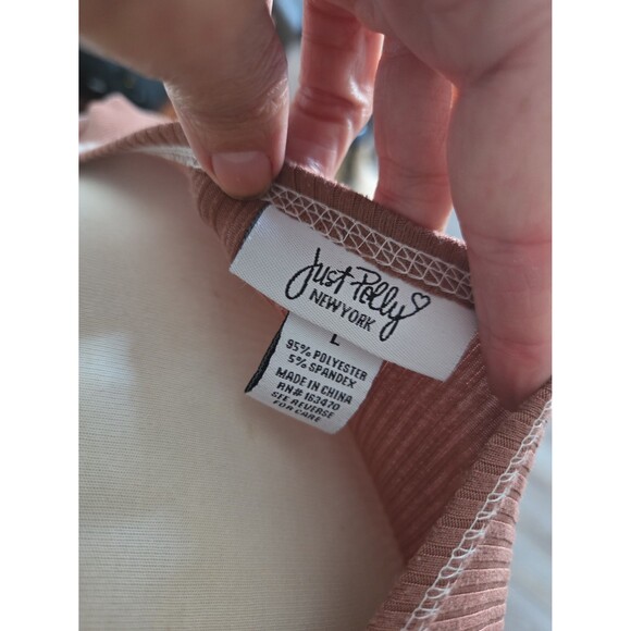 Just Polly Brown Crop Top Large - Picture 4 of 4